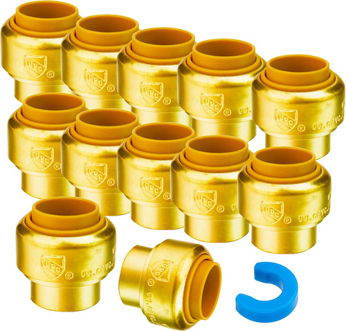 12 PACK 1/2" PEX Plug End Cap,Copper Cap 1/2" Push-To-Connect Plumbing Fitting f