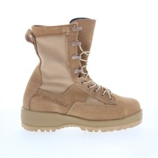 Belleville WP Steel Toe Combat Boot Made In USA Mens Brown Wide Boots