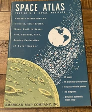 Vintage Space Atlas by U S Naval Institute American Map Moon Map