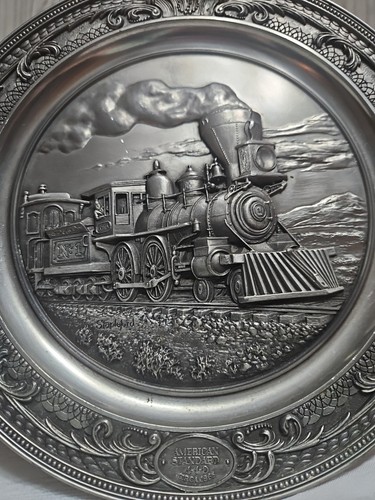 LEGENDARY STEAM TRAINS bas-relief sterling-pewter PLATES (6 )Daniel L Stapleford - Picture 3 of 21