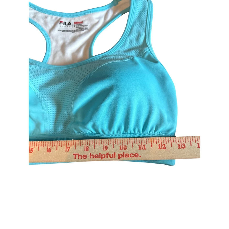 Sujetador deportivo FILA soporte ligero ropa deportiva entrenamiento turquesa talla grande Foto 3 de 4