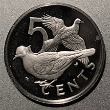 BRITISH  VIRGIN ISLANDS 5 Cents Mirror PROOF 1983 ZENAIDA DOVE KM-2 S+H $.74-USA