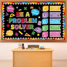 Math Bulletin Board Set Cubes Keywords Math Symbols Classroom Decorations