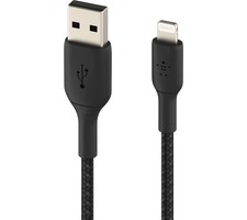Image of BELKIN Braided Apple to USB-A Cable - 1 m, Black - BOX DAMAGE