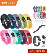 Comfortable and Durable Replacement Band for Garmin Vivofit 4 - 10 Color Options