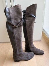 Damen Stiefel Over The Knee, Leder braun, Gr. 39  hervorragender Zustand