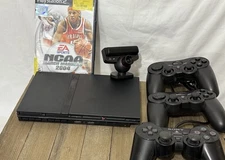 Sony PlayStation 2 Slim PS2 Black Gaming System Bundle SCPH-70012 - Camera