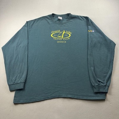 Vintage Grand Lake Yacht Club T-Shirt Mens XL Green Colorado Nautical Sailing