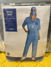 Doctor / Nurse 5 Pc Costume Blue Scrubs Suit Yourself Halloween Adult Standard
