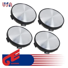 4Pc Tone 60mm Dia 5 Clips Wheel Tyre Center Hub Caps Cover US Stock Silver Color