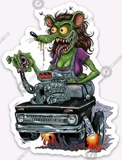 Classic Chevy Truck Sticker - Ratfink Style Chevrolet Hot Rod Rat Fink Car Show