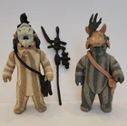 Kenner Star Wars ROTJ Ewok Action Figures Lot of 2 w/ Hoods & Accessories 1983