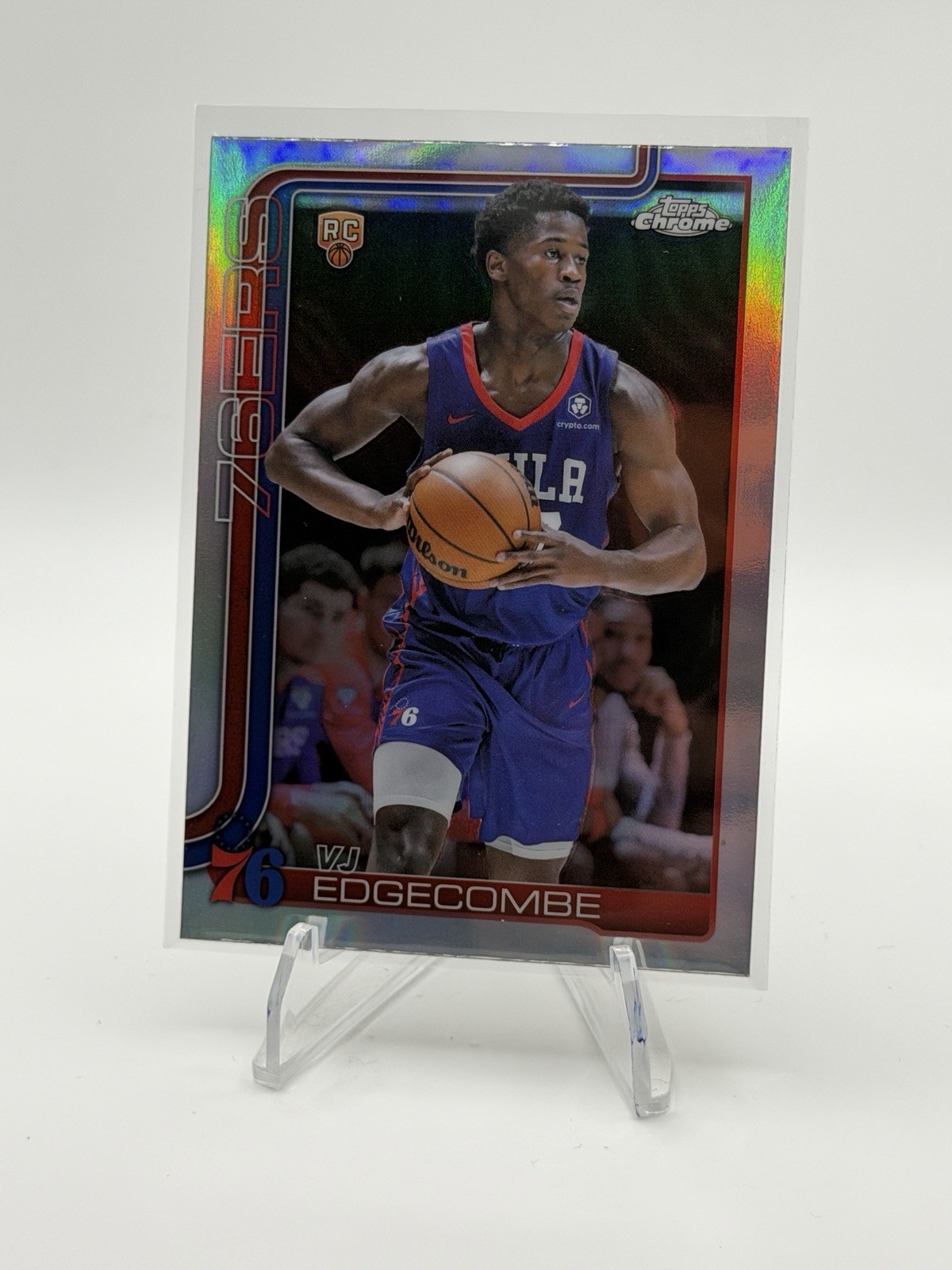 2025-26 Topps Chrome Basketball VJ Edgecombe Refractor RC 76ers #253