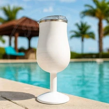 ORCA Poco Pearl White 17oz Insulated Stainless Steel Cocktail Daiquiri Cup w Lid