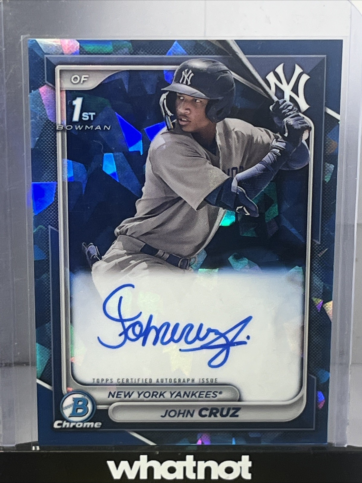 2024 Bowman Chrome Sapphire John Cruz 1st Bowman Auto Yankees
