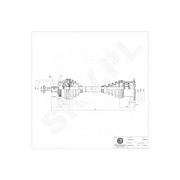 Arbre de transmission Audi A4 en acier forgé OE 8E0407271AA robuste