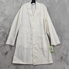 Landau Coat Mens 38 White Long Lab Doctor Workwear Pockets Cotton Blend LAD9689