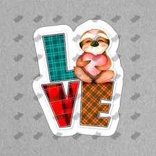 Cute Sloth Love Vinyl Sticker Fun Decal for Laptops, Water Bottles, 859986