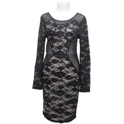 Main Strip, Cocktailkleid, Größe: L, Schwarz/Beige #BZ4