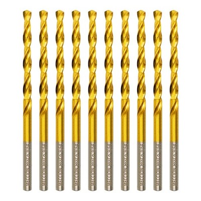 9/64 Inch Cobalt Drill Bits 10pcs HSS Titanium Nitride Metal Wood