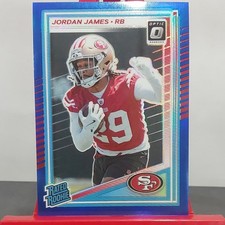 075/249!! Panini 2025 Donruss Optic Rated Rookie Jordan James Blue Prizm  49ers