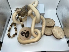 Wood Chain Link Decor - 21” Decorative Objects for Coffee Table Book