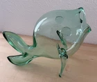 Vintage MCM Blenko Glass Fish Vase 5433 Sea Foam Green GUPPY