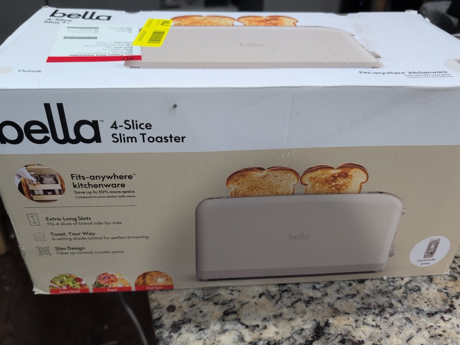 SALE! Bella 4-Slice Slim Toaster 35246 - Oatmilk