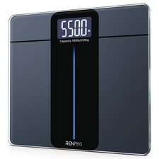RENPHO 550lb Scale for Body Weight, Digital Bathroom with Large Black