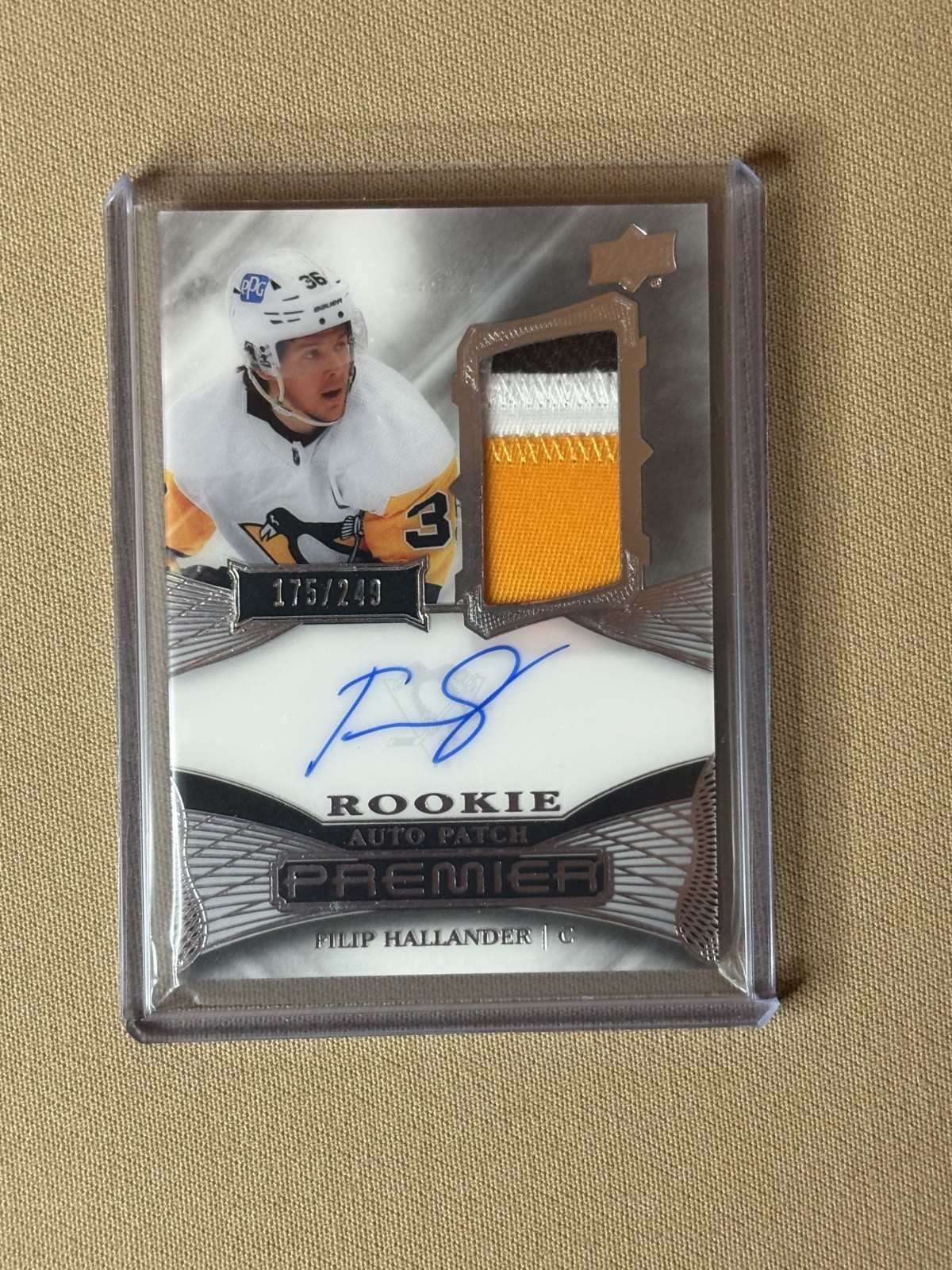 2022-23 Upper Deck Premier Acetate Rookie Auto Patch Filip Hallander /249 