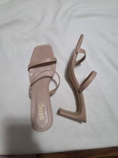 Women s Beige Leather Slide Sandals Strappy O...