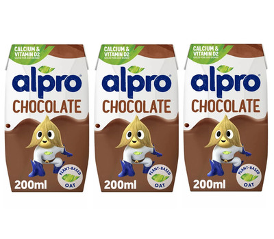 Alpro Oat Chocolate Long Life Dairy Free Shake Drink 3 x 200ml