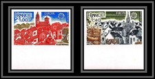 France N°1928/1929 europa 1977 village provencal et breton Non dentelé imperf