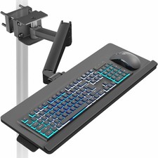 VIVO 24  Pneumatic Pole Mounted Keyboard Tray, Full Motion, Height Adjustable