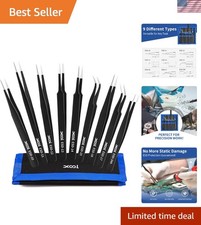 Versatile Anti-Static Tweezers Set for Electronics Repair  Model Building