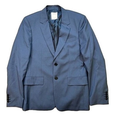 Sandro Virgin Wool Suit Jacket in Blue