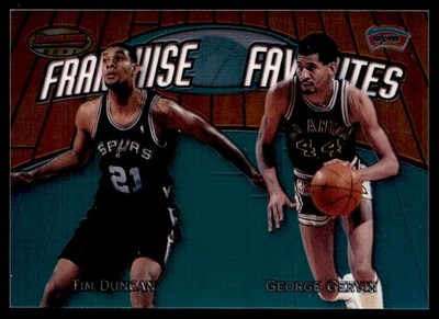 1999-00 Bowman's Best Franchise Favorites Tim Duncan/George Gervin San Antonio