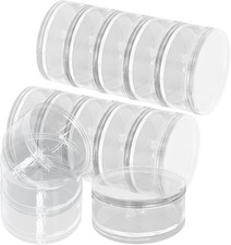 2 Sets Stackable Clear Plastic Containers with Screw Lids - 60ML 5-Layer