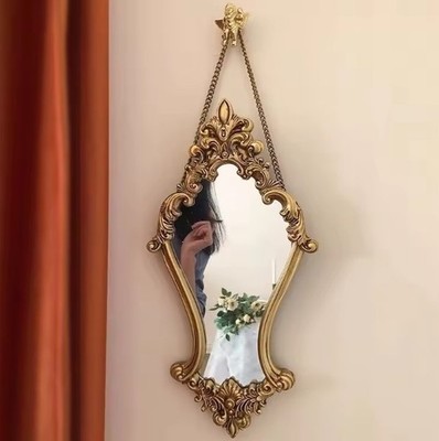 Vintage Wandspiegel geschnitzt dekorativ für Schmink Schlafzimmer Wohnzimmer Farbe