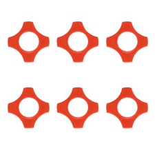6 Pack 1.46" Quadrangular Rubber Mic Rolling Ring, Red