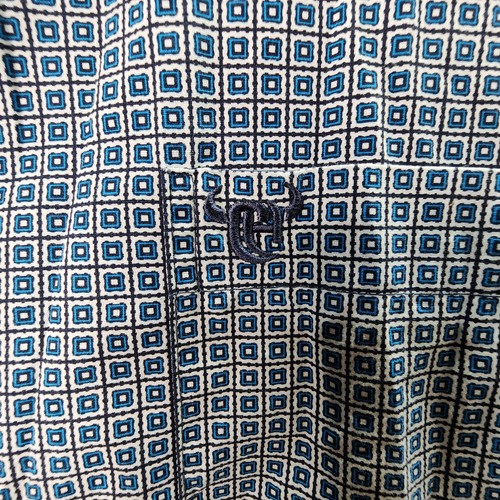 Cowboy Hardware XXL Western Shirt Blue Geometric Button Rodeo Embroidered Horse - Picture 10 of 11