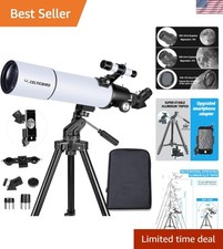 Telescope for Adults High Powered, 80mm Aperture 600mm AZ Mount Refractor Tel...
