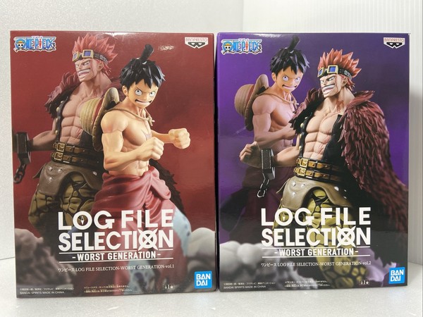Juego de figuras de niño Luffy y Eustass de la peor generación de selección de archivos de registro de una pieza
