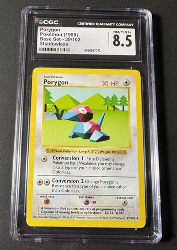 Porygon (Shadowless) graded CGC 8.5 for sale on eBay