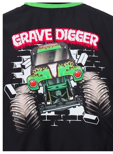 Neu mit Etikett Monster Jam Jungen grafische Bomberjacke Größe 8 schwarz Ritter durchgehender Reißverschluss - Bild 2 von 8