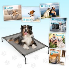 43" Large Dog Bed Elevated Outdoor Raised Pet Cot Indoor Durable Steel Frame
