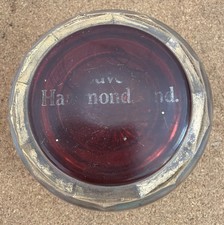 Antique EAPG Ruby Flashed Glass Dresser Jar Souvenir Hammond Ind (R2S3)