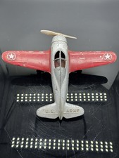 Hubley Kiddie Toy Vintage WW11 Zinc Casted Fighter Plane U.S.Army