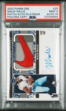 2022 Panini One Malik Willis RPA Nike Swoosh Patch Auto /5 PSA 9 Auto 10 POP 1 