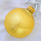 Trio Golden Color Vintage Glass Christmas Ornaments — photo 5